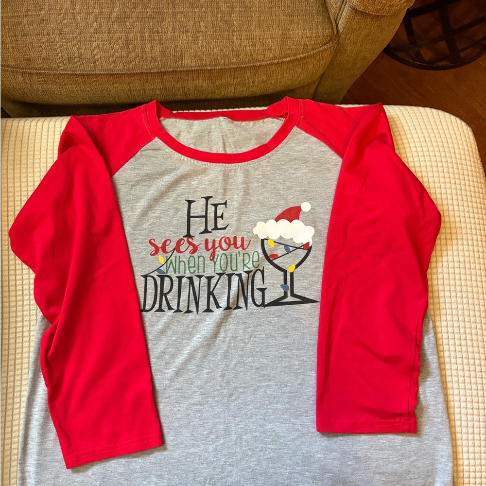Red and Gray Funny Holiday T-Shirt